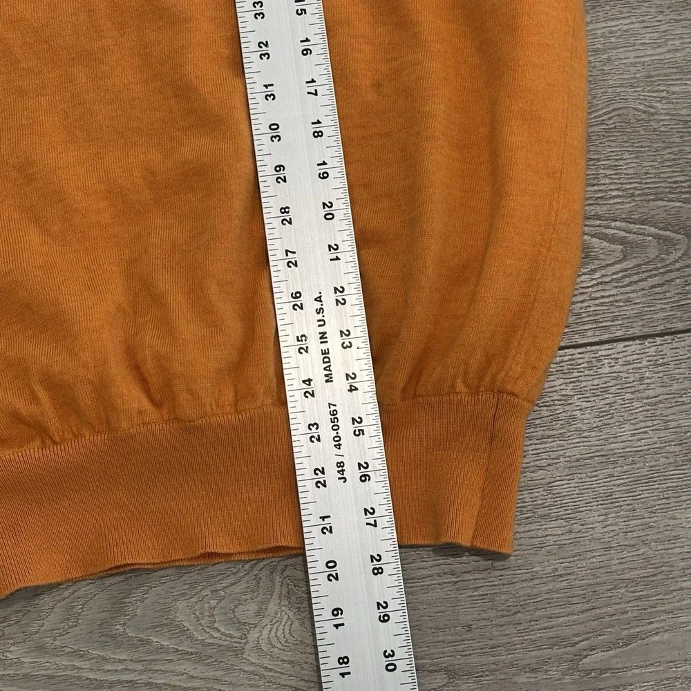 Fairway & Greene Italian Merino Wool Sweater Mens Large Colonial  Orange *Flaws*